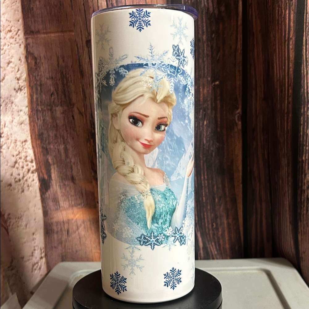 Frozen Themed White and Blue Tumbler